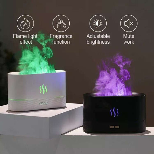 Flame Effect Ultrasonic Aroma Diffuser | LED Mist HumidifierZenova
